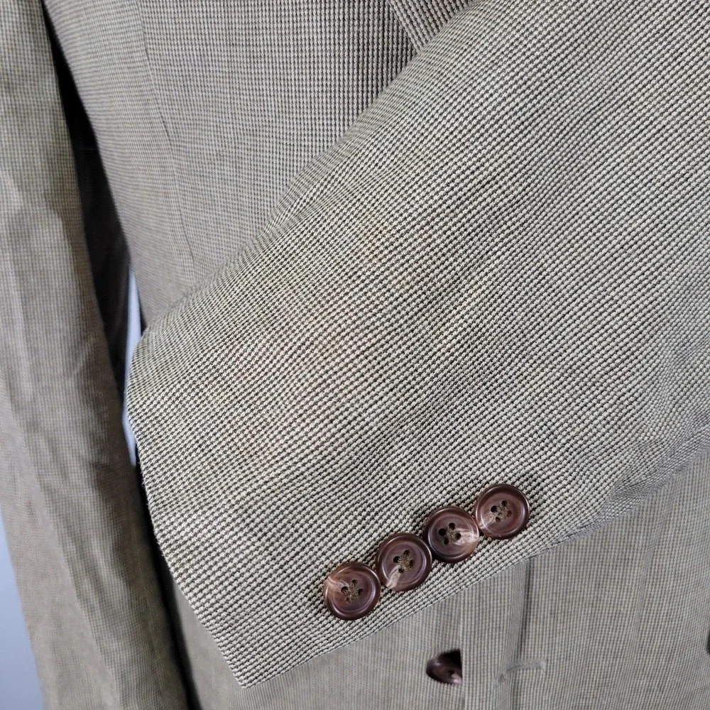 Lauren Ralph Lauren Men's Sport Coat Blazer Two Button‎ Beige Silk Wool Size 40L - Picture 10 of 14